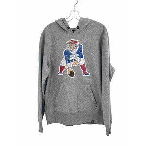 47 Patriots Retro Logo Gray Hoodie Sweatshirt Sz Womens Large